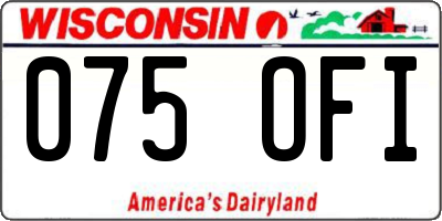 WI license plate 075OFI