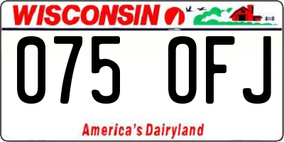WI license plate 075OFJ