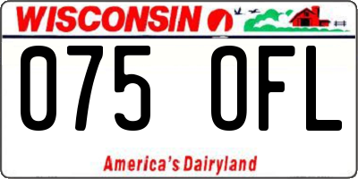 WI license plate 075OFL