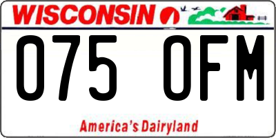 WI license plate 075OFM