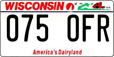 WI license plate 075OFR