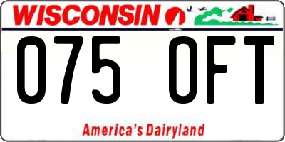 WI license plate 075OFT