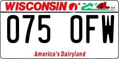 WI license plate 075OFW