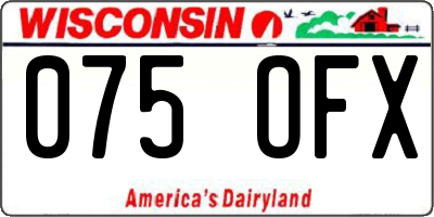 WI license plate 075OFX