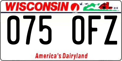 WI license plate 075OFZ