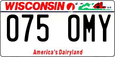 WI license plate 075OMY