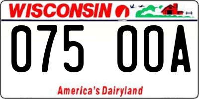WI license plate 075OOA