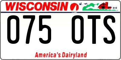 WI license plate 075OTS