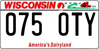 WI license plate 075OTY