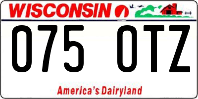 WI license plate 075OTZ