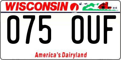 WI license plate 075OUF