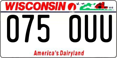 WI license plate 075OUU