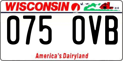WI license plate 075OVB