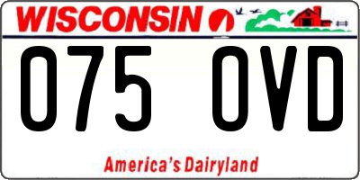 WI license plate 075OVD
