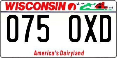 WI license plate 075OXD