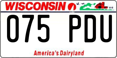 WI license plate 075PDU