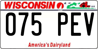 WI license plate 075PEV