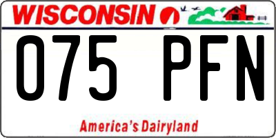 WI license plate 075PFN