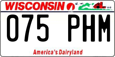 WI license plate 075PHM