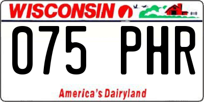 WI license plate 075PHR