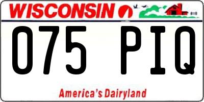WI license plate 075PIQ