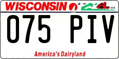 WI license plate 075PIV
