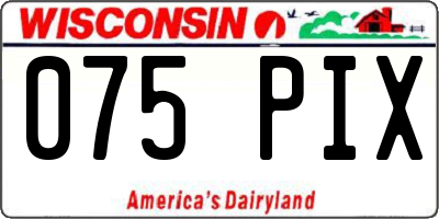 WI license plate 075PIX