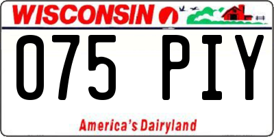 WI license plate 075PIY