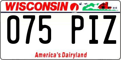 WI license plate 075PIZ