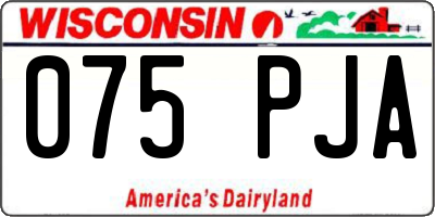 WI license plate 075PJA
