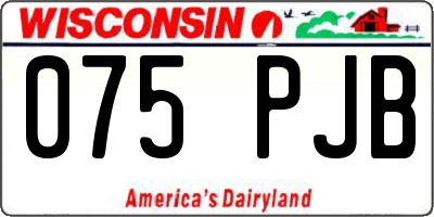 WI license plate 075PJB