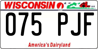 WI license plate 075PJF