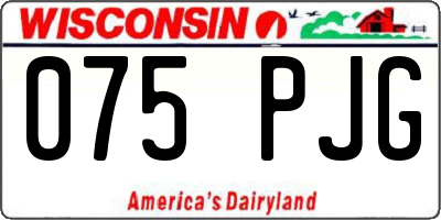 WI license plate 075PJG