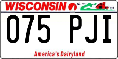 WI license plate 075PJI