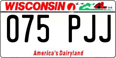 WI license plate 075PJJ