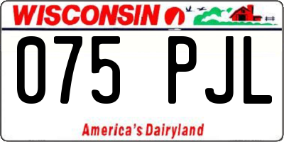 WI license plate 075PJL
