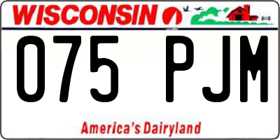 WI license plate 075PJM