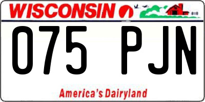 WI license plate 075PJN