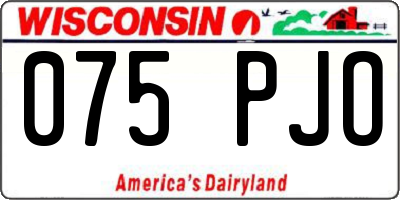 WI license plate 075PJO