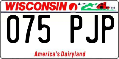 WI license plate 075PJP