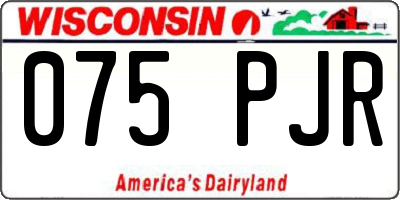 WI license plate 075PJR