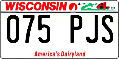 WI license plate 075PJS