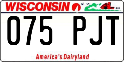 WI license plate 075PJT