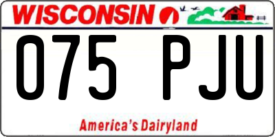 WI license plate 075PJU