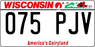 WI license plate 075PJV