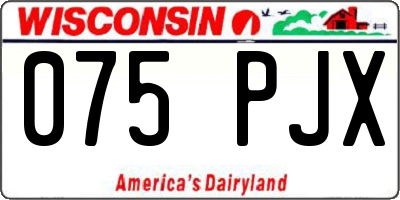 WI license plate 075PJX
