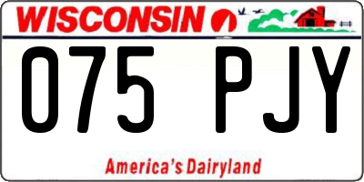 WI license plate 075PJY