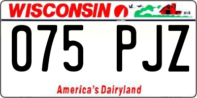 WI license plate 075PJZ