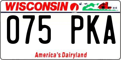 WI license plate 075PKA