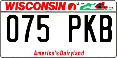 WI license plate 075PKB